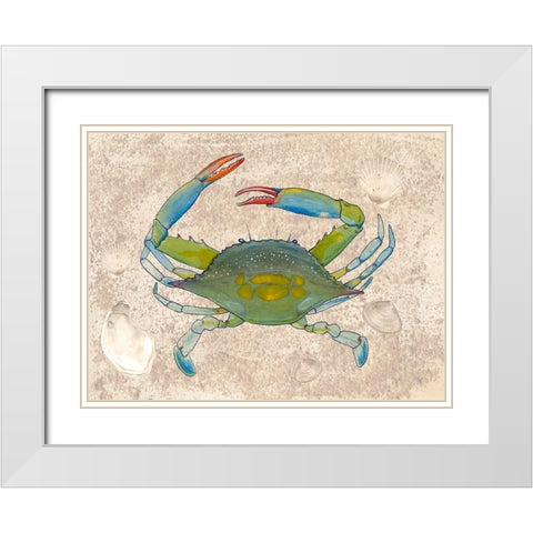 Crabulous I White Modern Wood Framed Art Print with Double Matting by Ludwig, Alicia