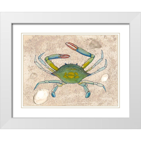 Crabulous II White Modern Wood Framed Art Print with Double Matting by Ludwig, Alicia