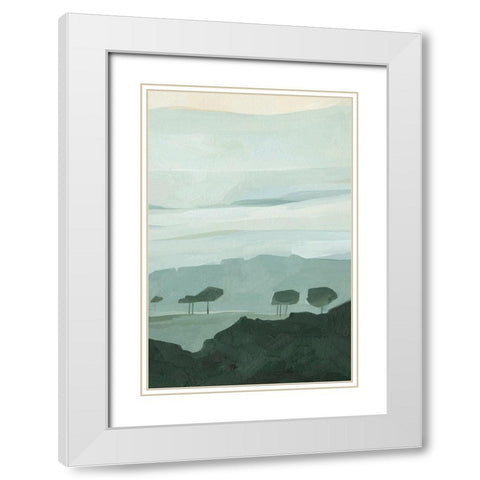 Blue Ridge Fog II White Modern Wood Framed Art Print with Double Matting by Scarvey, Emma