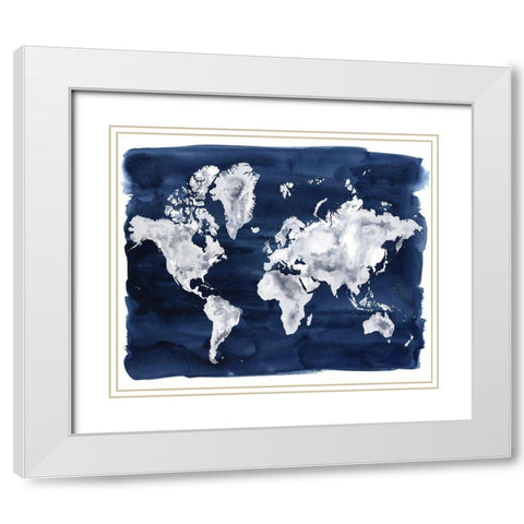 Water World II White Modern Wood Framed Art Print with Double Matting by Popp, Grace