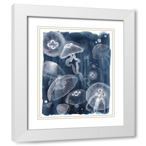 Moon Jellies I White Modern Wood Framed Art Print with Double Matting by Popp, Grace