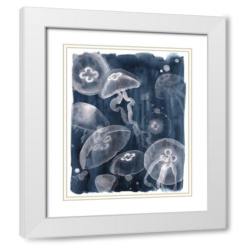 Moon Jellies I White Modern Wood Framed Art Print with Double Matting by Popp, Grace