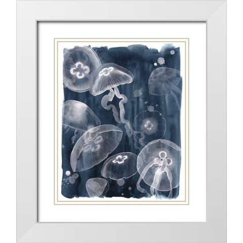 Moon Jellies I White Modern Wood Framed Art Print with Double Matting by Popp, Grace