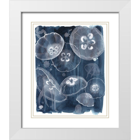 Moon Jellies II White Modern Wood Framed Art Print with Double Matting by Popp, Grace