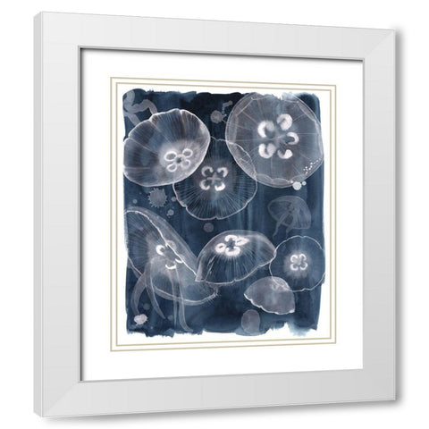 Moon Jellies II White Modern Wood Framed Art Print with Double Matting by Popp, Grace