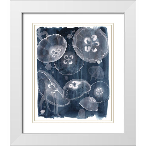 Moon Jellies II White Modern Wood Framed Art Print with Double Matting by Popp, Grace