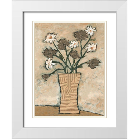 Flowers From B II White Modern Wood Framed Art Print with Double Matting by Bagnato, Judi