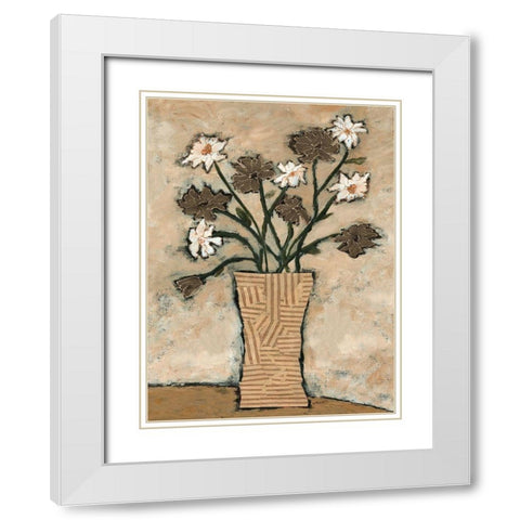 Flowers From B II White Modern Wood Framed Art Print with Double Matting by Bagnato, Judi