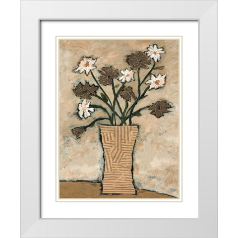 Flowers From B II White Modern Wood Framed Art Print with Double Matting by Bagnato, Judi