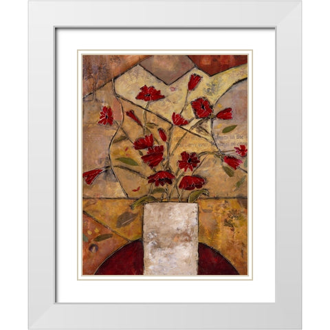 Compassionate Flowers I White Modern Wood Framed Art Print with Double Matting by Bagnato, Judi