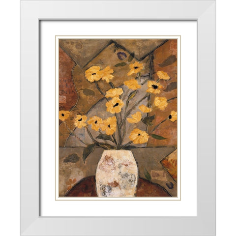 Compassionate Flowers II White Modern Wood Framed Art Print with Double Matting by Bagnato, Judi