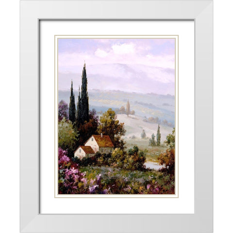 Country Comfort II White Modern Wood Framed Art Print with Double Matting by Gaul, Charles