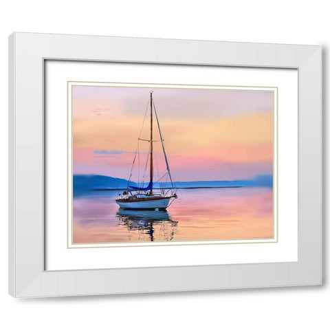 Sailing Portrait I White Modern Wood Framed Art Print with Double Matting by Kalina, Emily