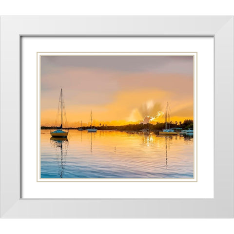 Sailing Portrait II White Modern Wood Framed Art Print with Double Matting by Kalina, Emily