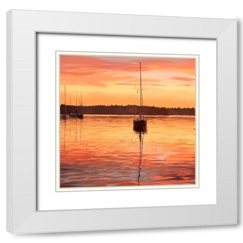 Sailing Portrait III White Modern Wood Framed Art Print with Double Matting by Kalina, Emily