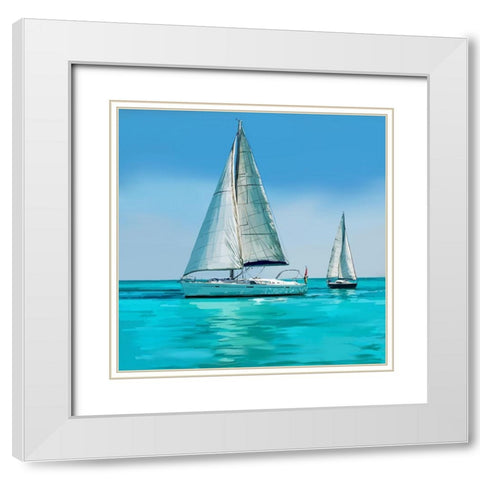 Sailing Portrait IV White Modern Wood Framed Art Print with Double Matting by Kalina, Emily