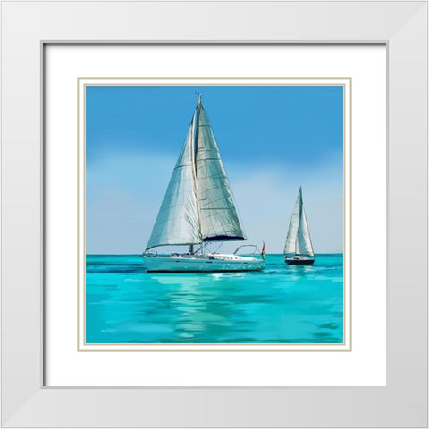 Sailing Portrait IV White Modern Wood Framed Art Print with Double Matting by Kalina, Emily