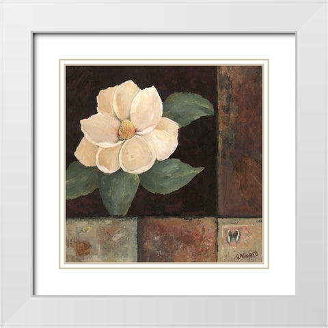 Magnolia Breeze II White Modern Wood Framed Art Print with Double Matting by Bagnato, Judi