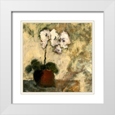 Orchid Textures II White Modern Wood Framed Art Print with Double Matting by Bagnato, Judi