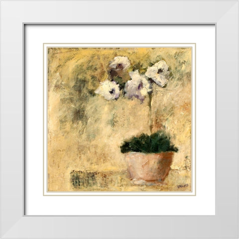 Orchid Textures III White Modern Wood Framed Art Print with Double Matting by Bagnato, Judi