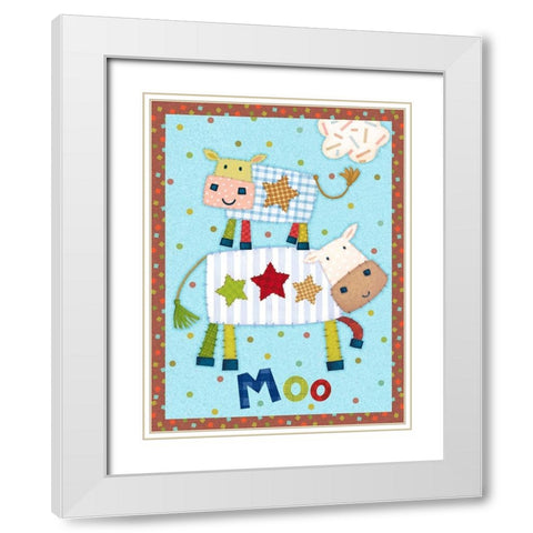 Farm Friends I White Modern Wood Framed Art Print with Double Matting by Eisner, Viv