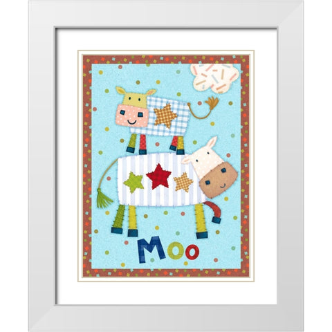 Farm Friends I White Modern Wood Framed Art Print with Double Matting by Eisner, Viv