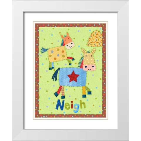 Farm Friends IV White Modern Wood Framed Art Print with Double Matting by Eisner, Viv