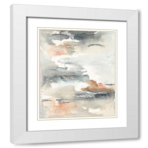Lily Pad Impressions I White Modern Wood Framed Art Print with Double Matting by Combs, Joyce