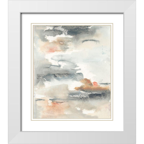 Lily Pad Impressions I White Modern Wood Framed Art Print with Double Matting by Combs, Joyce