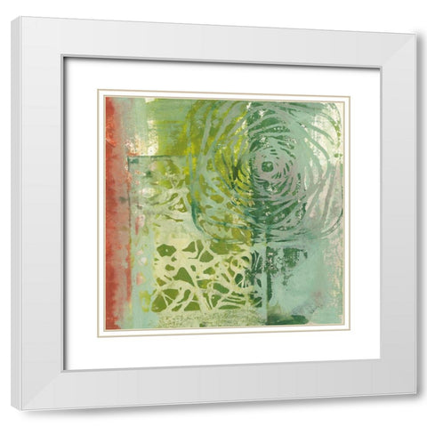 Floral Breeze I White Modern Wood Framed Art Print with Double Matting by Combs, Joyce
