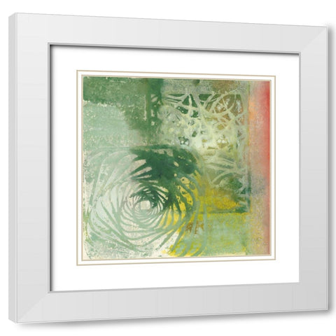 Floral Breeze II White Modern Wood Framed Art Print with Double Matting by Combs, Joyce