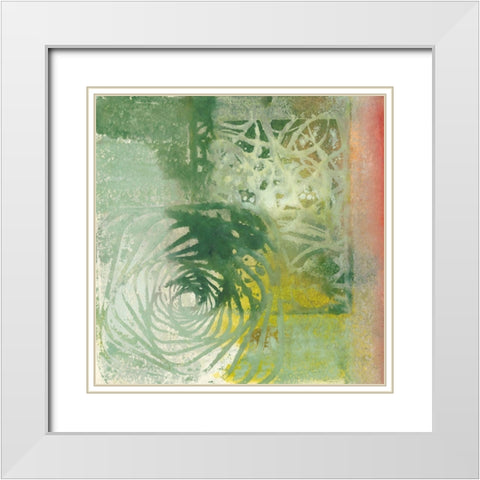 Floral Breeze II White Modern Wood Framed Art Print with Double Matting by Combs, Joyce