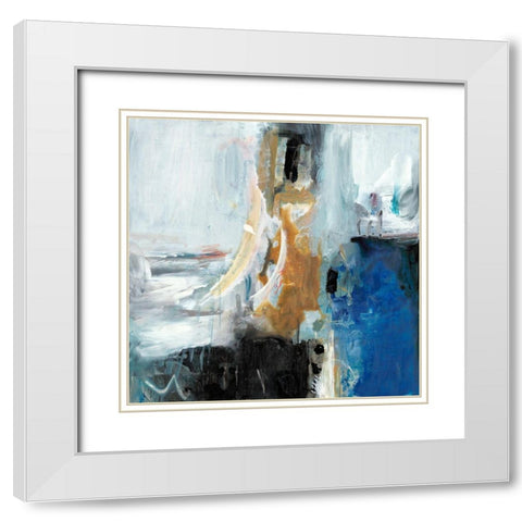 Interplay Abstract I White Modern Wood Framed Art Print with Double Matting by Combs, Joyce