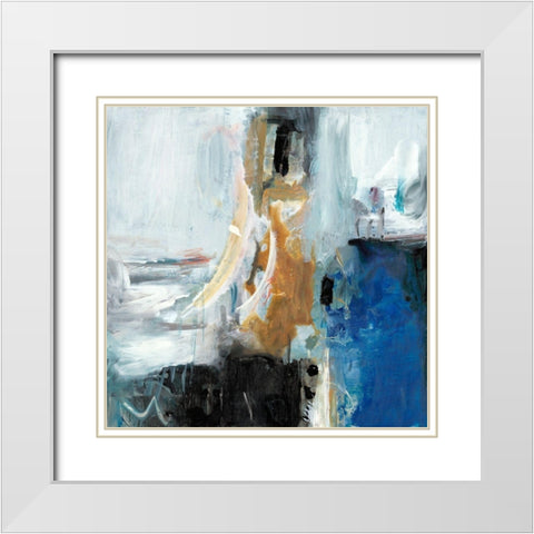 Interplay Abstract I White Modern Wood Framed Art Print with Double Matting by Combs, Joyce