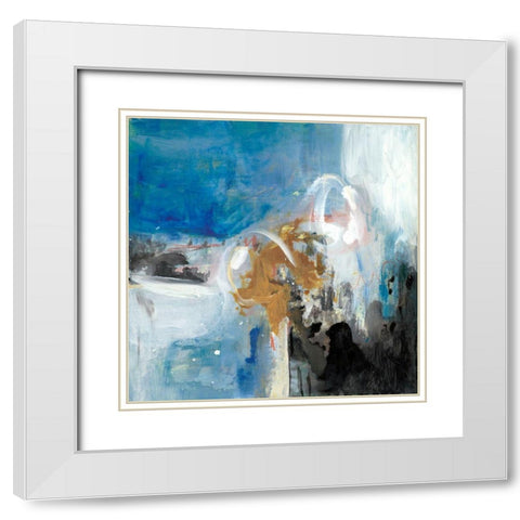 Interplay Abstract II White Modern Wood Framed Art Print with Double Matting by Combs, Joyce