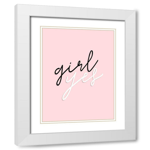 GRL PWR V White Modern Wood Framed Art Print with Double Matting by Hambly, Anna