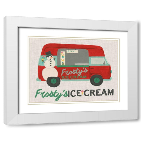 Food Truck Holidays IV White Modern Wood Framed Art Print with Double Matting by Vess, June Erica