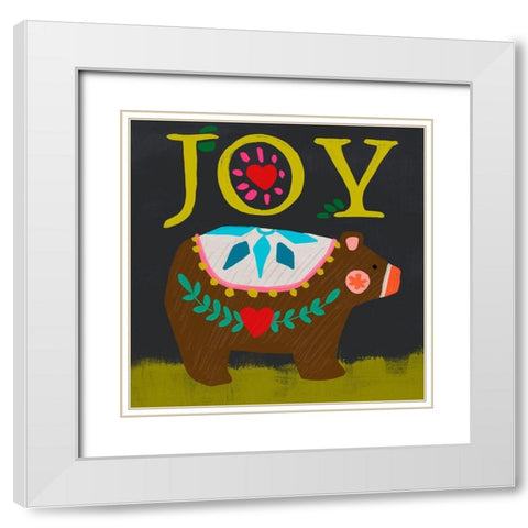 Nordic Joy I White Modern Wood Framed Art Print with Double Matting by Vess, June Erica