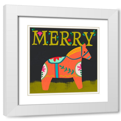 Nordic Joy III White Modern Wood Framed Art Print with Double Matting by Vess, June Erica