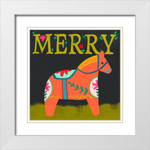 Nordic Joy III White Modern Wood Framed Art Print with Double Matting by Vess, June Erica