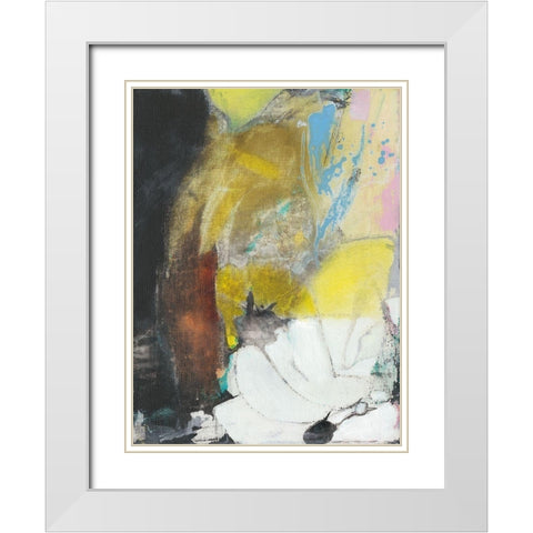 Abstract Koi Pond I White Modern Wood Framed Art Print with Double Matting by Fuchs, Jodi
