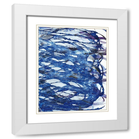 Blue Infinity I White Modern Wood Framed Art Print with Double Matting by Fuchs, Jodi