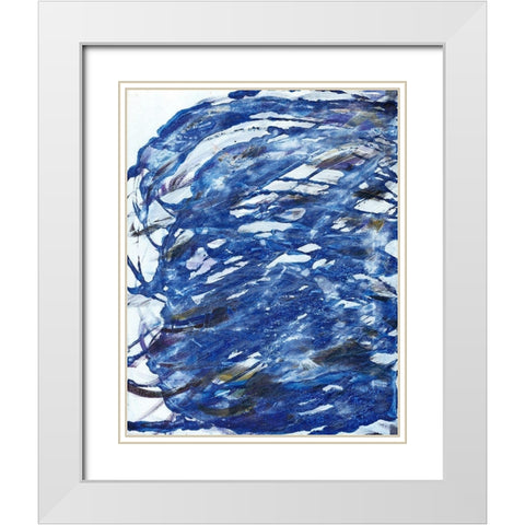 Blue Infinity II White Modern Wood Framed Art Print with Double Matting by Fuchs, Jodi