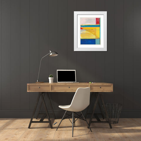 Colorful Geometrics I White Modern Wood Framed Art Print with Double Matting by Fuchs, Jodi