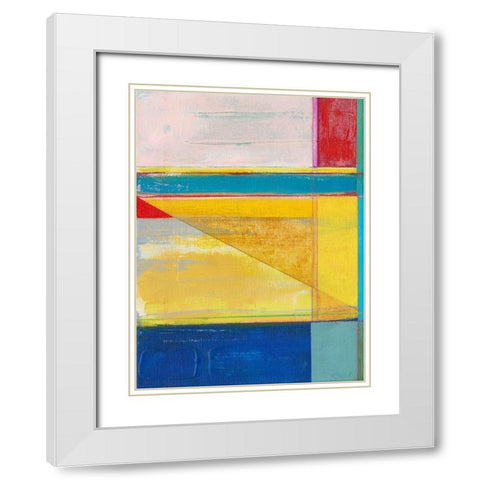 Colorful Geometrics I White Modern Wood Framed Art Print with Double Matting by Fuchs, Jodi