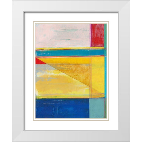 Colorful Geometrics I White Modern Wood Framed Art Print with Double Matting by Fuchs, Jodi