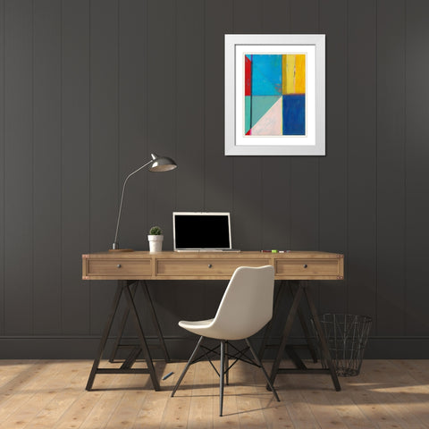 Colorful Geometrics II White Modern Wood Framed Art Print with Double Matting by Fuchs, Jodi