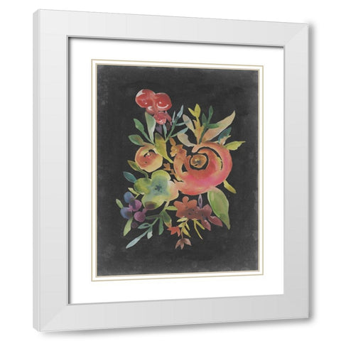 Velvet Floral I White Modern Wood Framed Art Print with Double Matting by Zarris, Chariklia