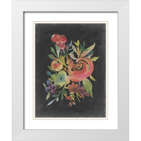 Velvet Floral I White Modern Wood Framed Art Print with Double Matting by Zarris, Chariklia