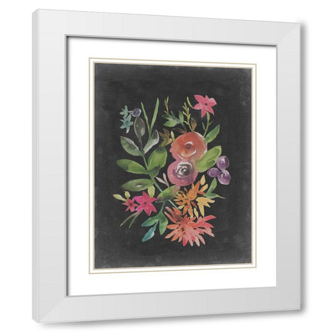 Velvet Floral II White Modern Wood Framed Art Print with Double Matting by Zarris, Chariklia